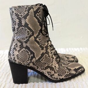 Frye Georgia Snakeskin Lace-Up Boots